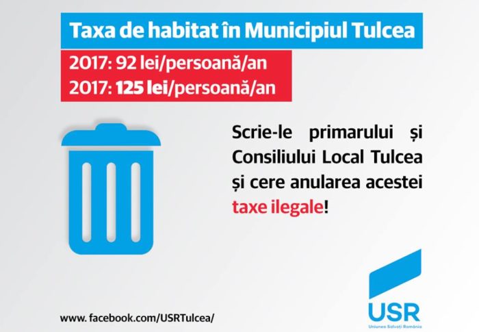 USR Tulcea cere în instanță anularea  taxei de habitat